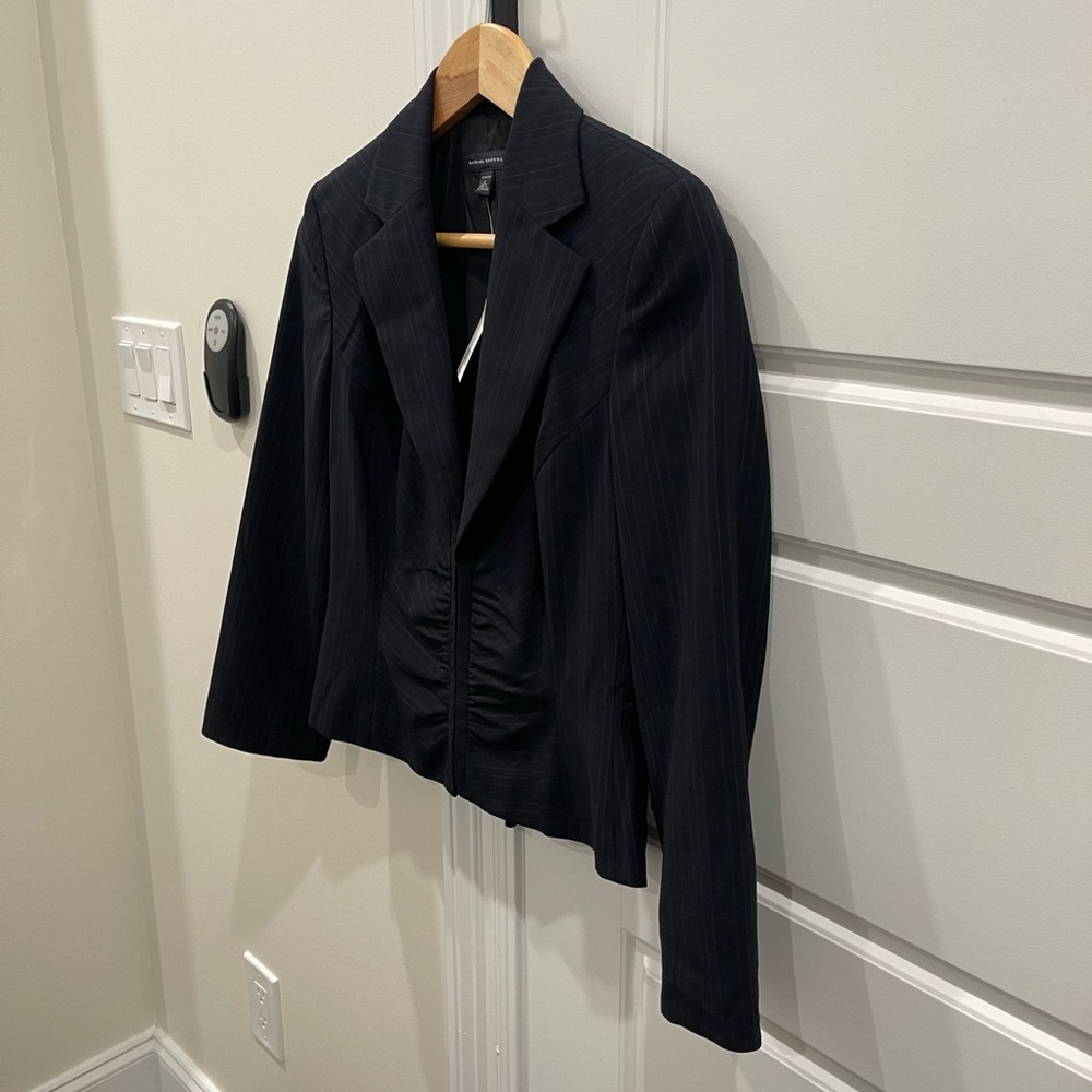 NEW Banana Republic Women’s Black Wool Zip-up Blazer Jacket Coat, size 6 - Picture 5 of 9